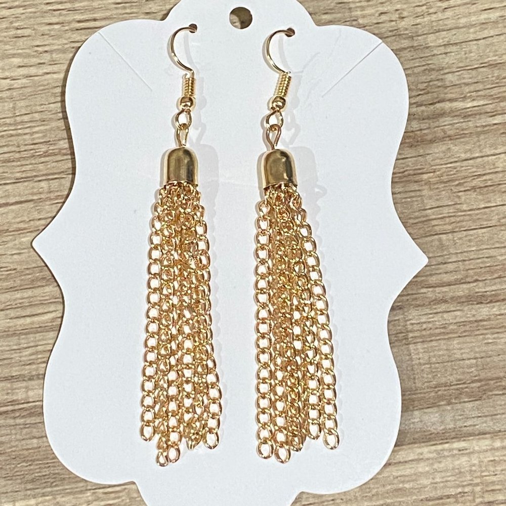 Gold Dangle Chain Earrings